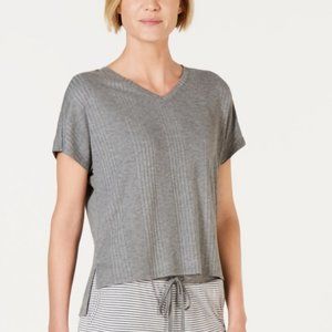 NWT! Alfani Super Soft Ribbed Pajama Top Grey